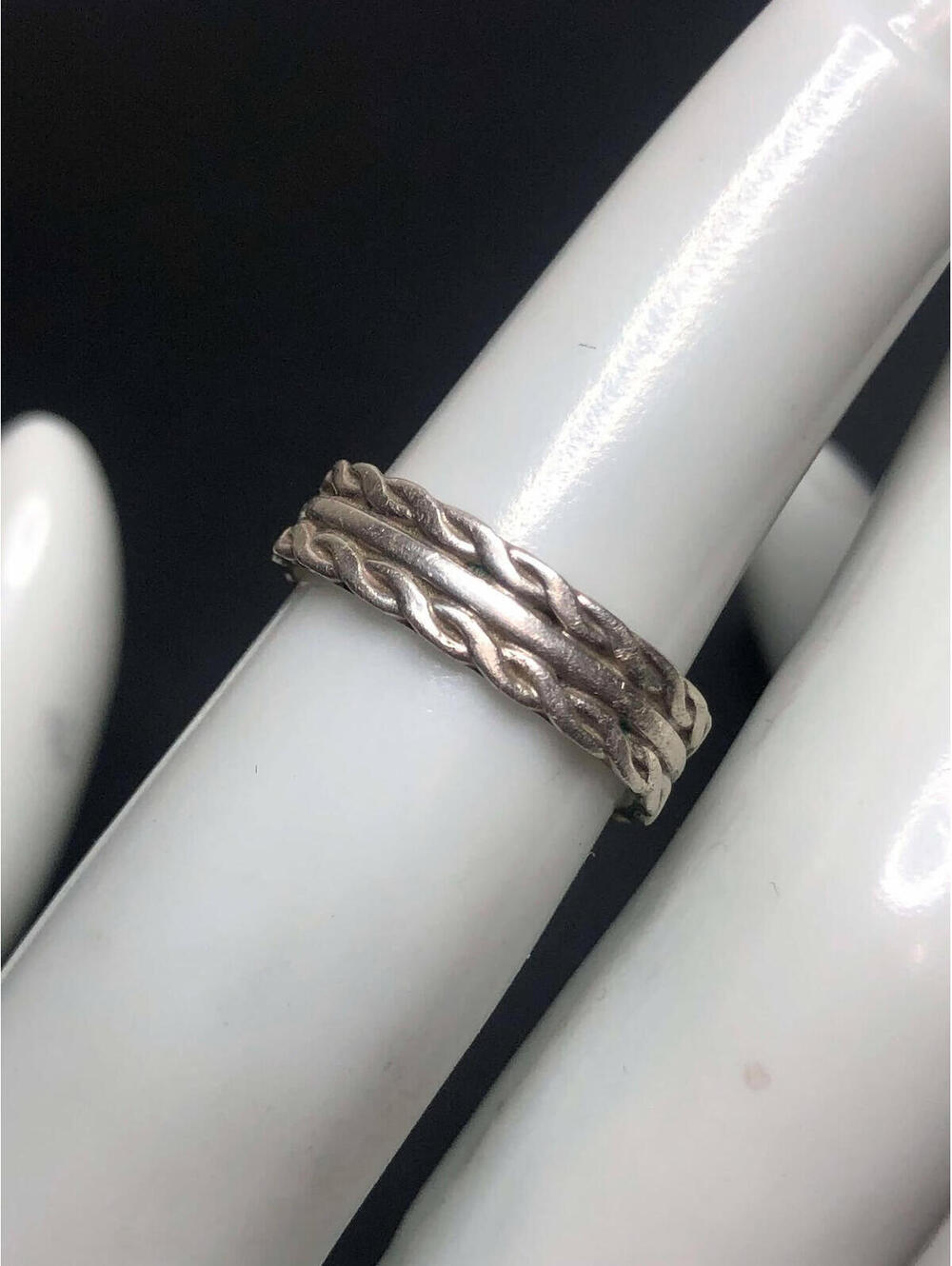 3274 Vintage Sterling silver 925 twist rope design Toe Ring Adjustable size